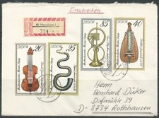 DDR 1983 R-Brief Mi.2445/48 Musikinstrumente Museum Tenor-Flügelhorn [dd0033]