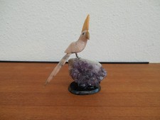 Papagei Kakadu Vogel Figur aus Halbedelsteinen Amethyst 17 cm  (B)