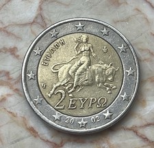 2 € Münze 2002 Griechenland mit S Prägung im Stern
