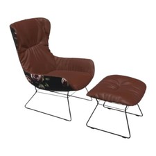 Freifrau Sessel Leya Wingback Chair Stoff Smart Bougogne Rot Außen Gobelin 