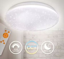 Licht Decken Leuchte Dimmbar Sternenhimmel 1321 Kunststoff weiß 33,8 cm