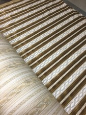 126 Polsterstoff Antik Biedermeier Streifen braun Goldton Polsterer Möbelstoff  