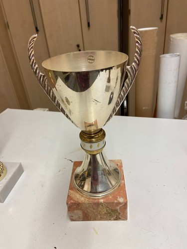 Silberpokal auf marmorsockel - auf,