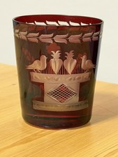 Antikes Überfangglas rot |