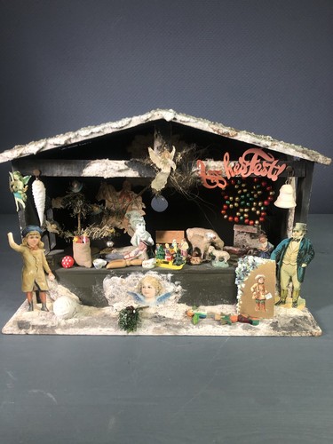 Antiker weihnachtsmarkt stand - weihnachtsmarkt,