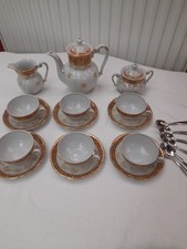 Oscar Schlegelmilch Porzellan Mocca Service Kaffeeservice 15 tlg. GOLD appricot