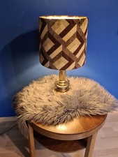 Vintage Tisch Lampe/ Tischleuchte mit geometrischen Muster, mit Lampenschirm