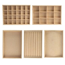 Leinenschmuck Aufbewahrungstablett Vitrine Schmuck Display Ring Armband