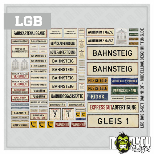 Lgb bahnhofsschilder set - bahnhofsschilder,