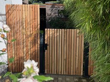 Zaunfeld Zaun Metallrahmen Holz beplanken Gartenzaun Holzzaun "Special" PREMIUM