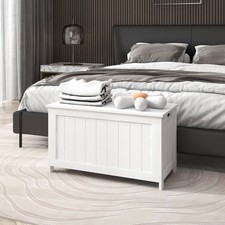 HOMCOM Truhe, Aufbewahrungsbox, Auflagenbox mit Griff, Gerätetruhe mit Deckel