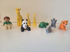 Lego Duplo Zoo Tiere 8 Stück + 1 Figur Giraffe, Krokodil, Elefant, Panda