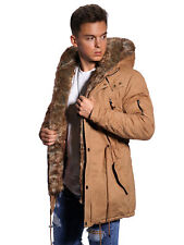 Behype. Herren Winterparka Winterjacke Kunstfell & Kapuze Jacke Parka 55-2705 
