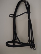 Kandarenzaum rundgenäht Zaumhaken schwarz Reit Kandare Warmblut Gr.2 - Vollblut