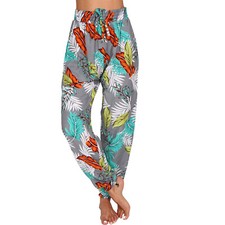 Leichte Sommer Hose Blätter Strand Harem Aladin Ali Baba Pumphose Pluder A2 