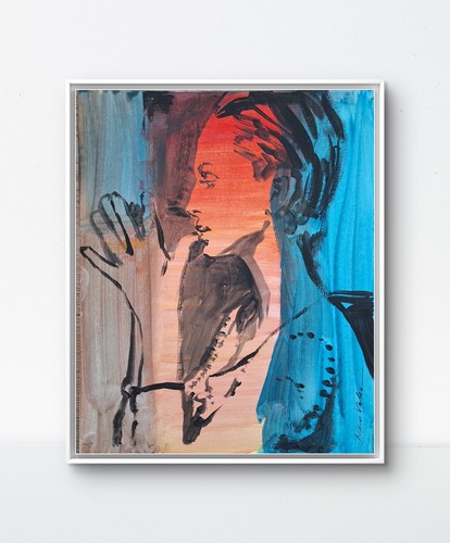 Gemälde frau blau - in, blau"