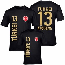 FanShirt TÜRKEI Trikot GOLD Kinder Druck Nummer Name Jersey WM EM Top Shirt