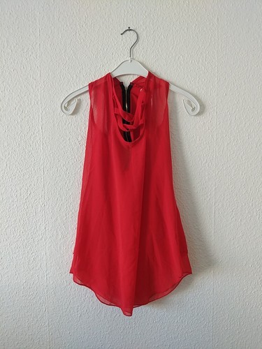Damen chiffon bluse rot - bluse,