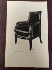 Antiker 1913 Druck, Empire Sessel, französische Möbel