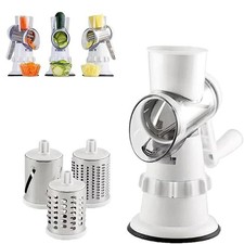3-In-1 Rotierender Gemüseschneider Manueller Reibenschneider Obstschredder ∧