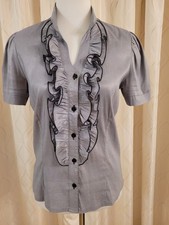 Gr 42 Damen Rüschen Bluse