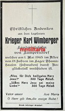 Sterbebild wwii schütze - sterbebild,
