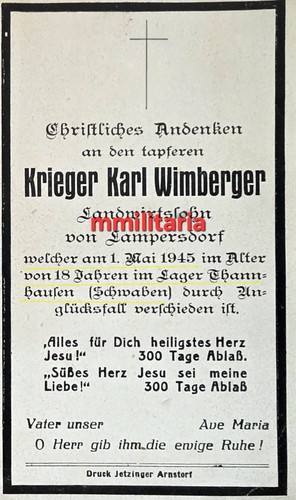 Sterbebild wwii schütze - sterbebild,