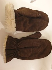 Echtes Leder ***gefütterte Fausthandschuhe Fäustlinge***Gr. 10***Schaffell***Neu