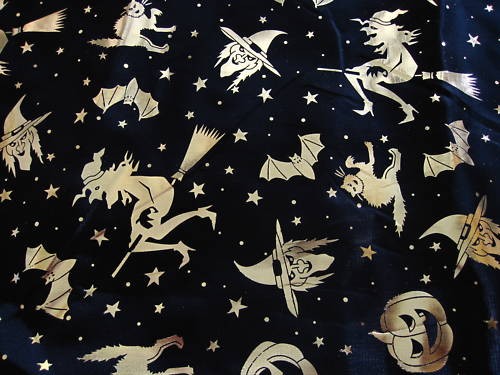 Futterstoff schwarz halloween - futterstoff,