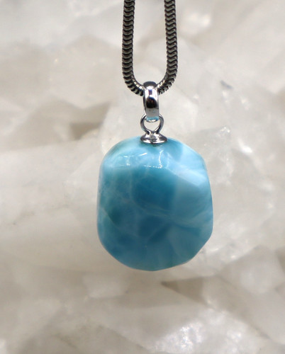 Larimar anhänger trommelstein - anhänger,