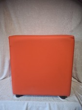Orange Würfel Leder Hocker
