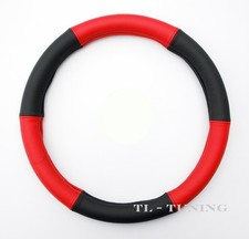 LKW Ø 42 - 44 LEDER Lenkradbezug, Lenkradhülle, Lenkradschoner / ROT - SCHWARZ