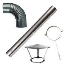 Heizung Ofenrohr Rauchrohr Kaminrohr Bogen Ofenknie Abgasrohr 100-150 mm