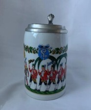 Krug Augustiner Bräu München Oktoberfest 1988 Bierkrug WEIß GLASIERT 0,5L   n.26