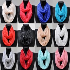 Glitzer Loop Schal Schlauchschal Rundschal Halstuch Tuch Halstücher Uni Punkte