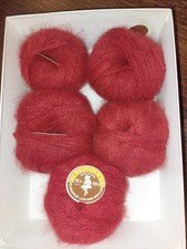 Bouton d'or Wolle 70% Angora rotbraun/rost Fb. 77 selten 100g / 5x 