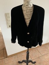 elegante Samt Jacke  mit Pailetten, schwarz Gr. 42