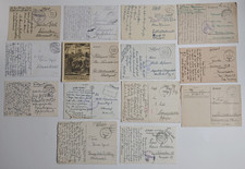 14 Feldpostkarten 1939-1943 von verschiedenen Einheiten. Grußkarten, Topo-Karten