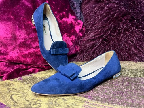 Miu blaue wildlederschuhe - miu,