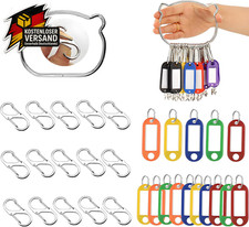 15 Stück Schlüsselanhänger Beschriftbar Mit Etiketten, Warenring Schlüsselring G