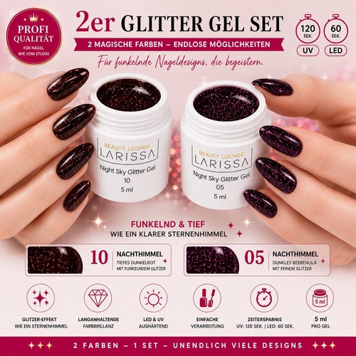 2er set night sky glitter - sky,