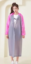 Regenmantel lang grau/rosa leicht transparent
