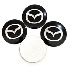 4x 65mm Für Mazda Logo Nabendeckel Aufkleber Felgendeckel Emblem Sticker Schwarz