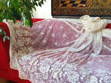 Gardine Store creme-weiß B 1,36 x H 2,83m, Vintage Landhaus Shabby Wohnzimmer 1