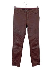 MARC CAIN SPORTS Damen Lederhose N3 (38/M) Braun Coated Biker-Stil Hose