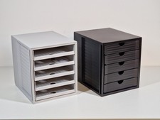 2x HAN Systembox Schubladenbox 5 Fächer DIN A4 Bürobox 2 Stk. TRANSPORTSCHADEN!
