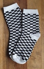 Socken karo schwarz weiß - schwarz,