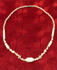 Kette Perlenkette Halskette Vintage große und kleine Perlen aus Naturmaterialien