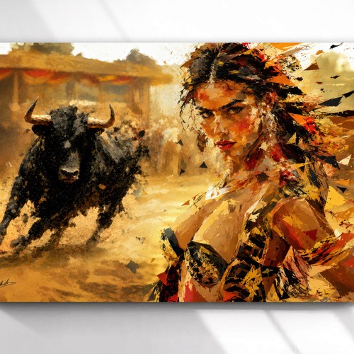 Torero wandbild xxl frau - wandbild,