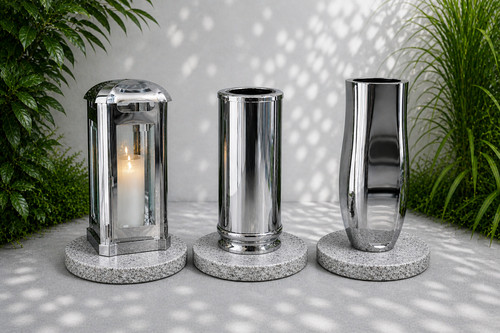Edelstahl grablaterne vase - edelstahl,